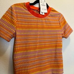 ZARA JACQUARD MULTI-COLORED T-SHIRT!